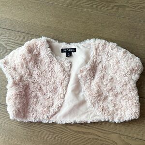 George Blush Faux Fur Shrug